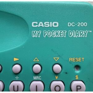 Casio My Pocket Diary Handheld Day Planner Directory Blue Teal‎ DC 200 Pre-owned